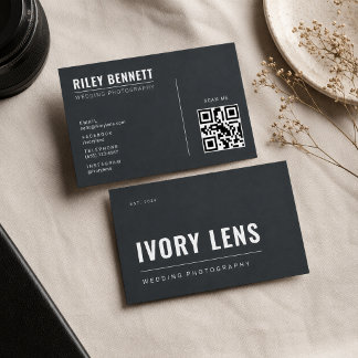 Minimalist Wedding Photography | Forge Grey Business Card