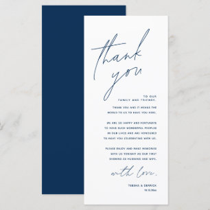 Minimalist Wedding Place Setting Thank You Card
