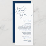 Minimalist Wedding Place Setting Thank You Card<br><div class="desc">This is the Modern romantic classy calligraphy, in Navy Blue design themed, Place Setting Thank You Cards. Share the love and show your appreciation to your guests, when they sit down at their seat and read this personalised charming thank you place setting card. It's a wonderful way to kick off...</div>