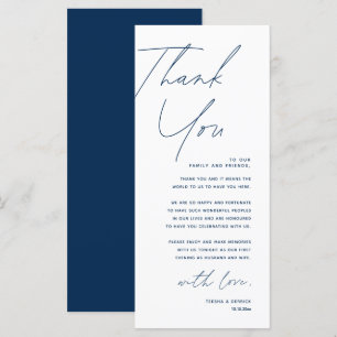 Minimalist Wedding Place Setting Thank You Card