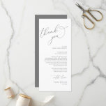 Minimalist Wedding Place Setting Thank You Card<br><div class="desc">This is the Modern romantic classy calligraphy, in dark grey theme, Place Setting Thank You Cards. Share the love and show your appreciation to your guests, when they sit down at their seat and read this personalised charming thank you place setting card. It's a wonderful way to kick off your...</div>