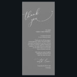 Minimalist Wedding Place Setting Thank You Card<br><div class="desc">This is the Modern romantic classy calligraphy, in dark grey themed, Place Setting Thank You Cards. Share the love and show your appreciation to your guests, when they sit down at their seat and read this personalised charming thank you place setting card. It's a wonderful way to kick off your...</div>