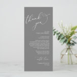 Minimalist Wedding Place Setting Thank You Card<br><div class="desc">This is the Modern romantic classy calligraphy, in dark grey themed, Place Setting Thank You Cards. Share the love and show your appreciation to your guests, when they sit down at their seat and read this personalised charming thank you place setting card. It's a wonderful way to kick off your...</div>