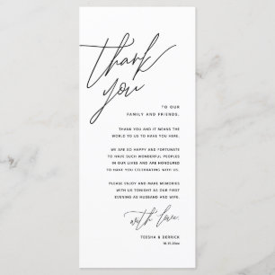 Minimalist Wedding Place Setting Thank You Card