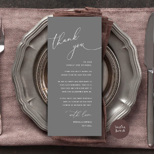 Minimalist Wedding Place Setting Thank You Card