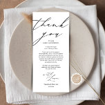 Minimalist Wedding Place Setting Thank You Card<br><div class="desc">This is the Modern minimalist gentle script, in Black and white themed, wedding dinner place setting Thank You Cards. Share the love and show your appreciation to your guests, when they sit down at their seat and read this personalised charming thank you place setting card. It's a wonderful way to...</div>