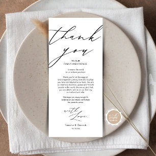 Minimalist Wedding Place Setting Thank You Card