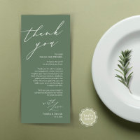 Minimalist Wedding Place Setting Thank You Card