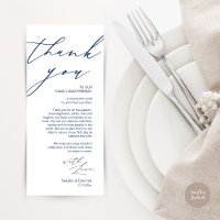 Minimalist Wedding Place Setting Thank You Card