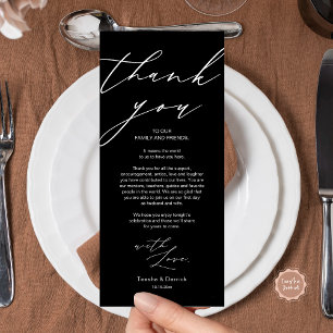 Minimalist Wedding Place Setting Thank You Card