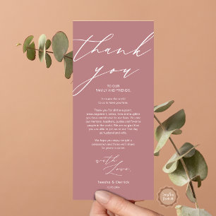 Minimalist Wedding Place Setting Thank You Card