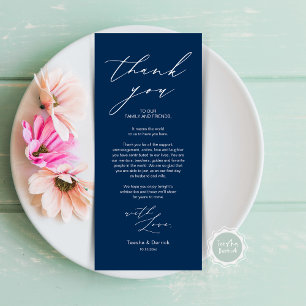 Minimalist Wedding Place Setting Thank You Card