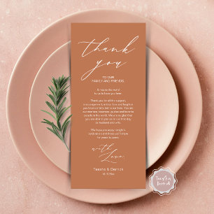Minimalist Wedding Place Setting Thank You Card