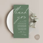 Minimalist Wedding Place Setting Thank You Card<br><div class="desc">Share the love and show your appreciation to your guests, when they sit down at their seat and read this personalised charming thank you place card in forest sage green themed. It's a wonderful way to kick off your special day celebration! This card is sure to set the tone for...</div>