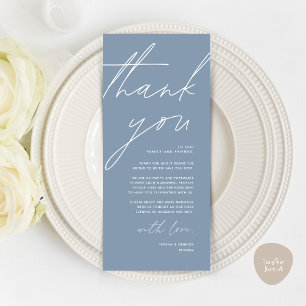 Minimalist Wedding Place Setting Thank You Card