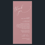 Minimalist Wedding Place Setting Thank You Card<br><div class="desc">This is the Modern romantic classy calligraphy, in dark rose themed, Place Setting Thank You Cards. Share the love and show your appreciation to your guests, when they sit down at their seat and read this personalised charming thank you place setting card. It's a wonderful way to kick off your...</div>