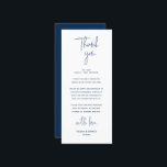 Minimalist Wedding Place Setting Thank You Card<br><div class="desc">This is the Modern editable card, in minimalist script design, navy blue theme, Place Setting Thank You Cards. Share the love and show your appreciation to your guests, when they sit down at their seat and read this personalised charming thank you place setting card. It's a wonderful way to kick...</div>
