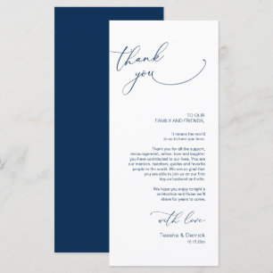 Minimalist Wedding Place Setting Thank You Card