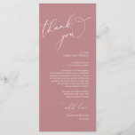 Minimalist Wedding Place Setting Thank You Card<br><div class="desc">This is the Modern romantic classy calligraphy, in dusty rose themed, Place Setting Thank You Cards. Share the love and show your appreciation to your guests, when they sit down at their seat and read this personalised charming thank you place setting card. It's a wonderful way to kick off your...</div>