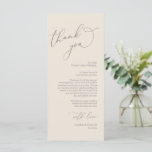 Minimalist Wedding Place Setting Thank You Card<br><div class="desc">This is the Modern romantic classy calligraphy, in dark grey cream themed, Place Setting Thank You Cards. Share the love and show your appreciation to your guests, when they sit down at their seat and read this personalised charming thank you place setting card. It's a wonderful way to kick off...</div>