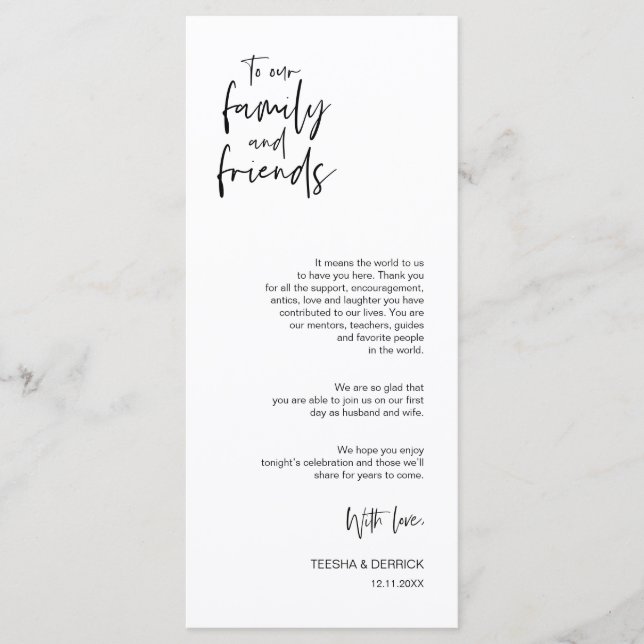 Minimalist, Wedding Place Setting Thank You Cards (Front)