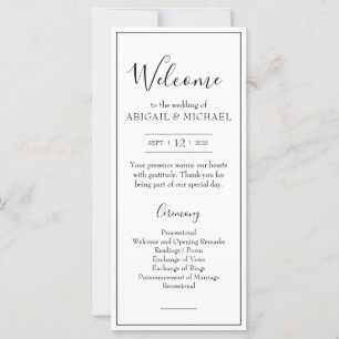 Minimalist Wedding Program