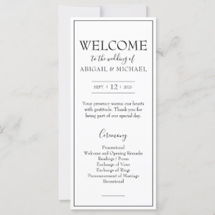 Minimalist Wedding Program