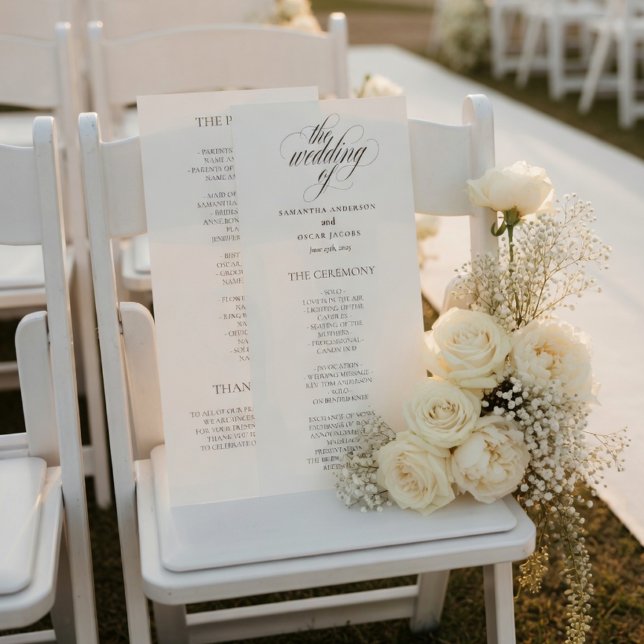 Minimalist Wedding Program Elegant Script (Creator Uploaded)