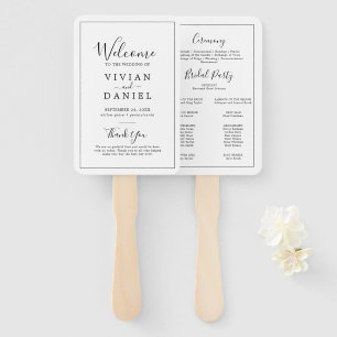 Minimalist Wedding Program Hand Fan