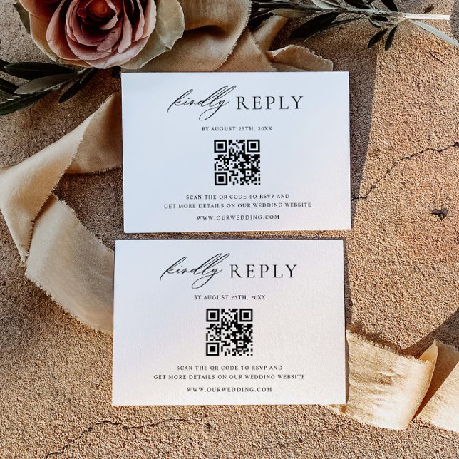 Minimalist Wedding QR Code Response Card (Creator Uploaded)