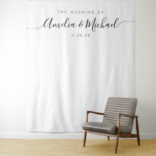Minimalist Wedding Reception Decor Backdrop Tapestry