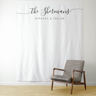 Minimalist Wedding Reception Decor Backdrop Tapestry