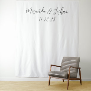 Minimalist Wedding Reception Decor Backdrop Tapestry