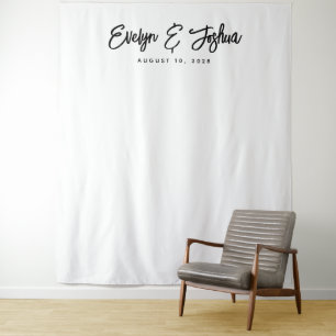 Minimalist Wedding Reception Decor Backdrop Tapestry