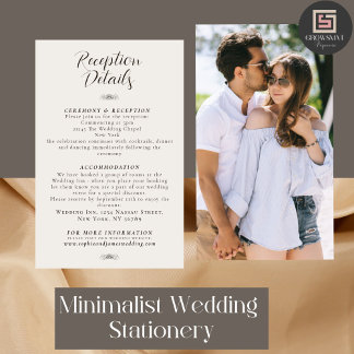 Minimalist Wedding Reception Info With Photo Invitation