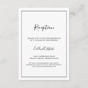 Minimalist Wedding Reception Insert Card