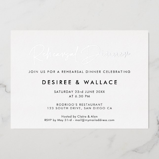 Minimalist wedding rehearsal dinner (Front)
