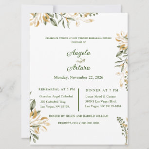 Minimalist Wedding Rehearsal Dinner Invitation 