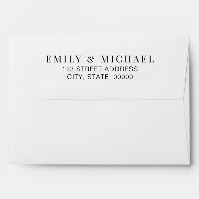 Minimalist Wedding Return Address Envelope (Back (Top Flap))