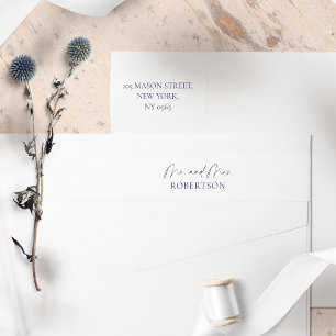 Minimalist Wedding Return Address Wrap Around Label