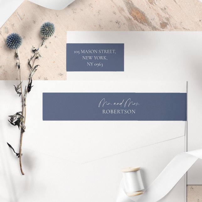 Minimalist Wedding Return Address Wrap Around Label (Creator Uploaded)