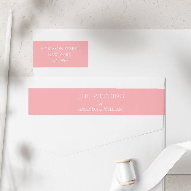 Minimalist Wedding Return Address Wrap Around Label (Creator Uploaded)