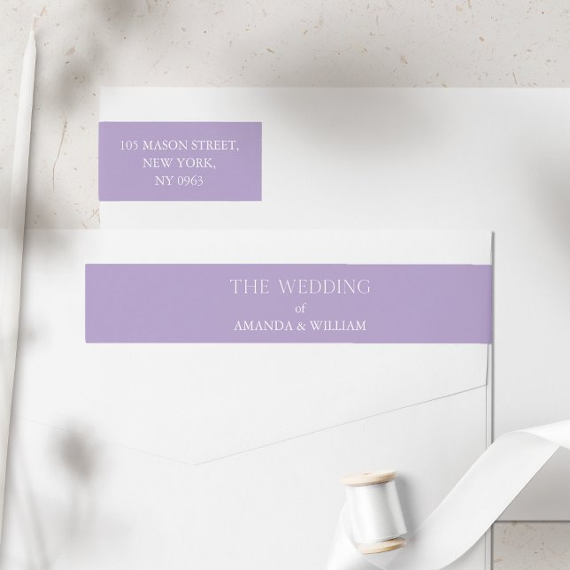 Minimalist Wedding Return Address Wrap Around Label (Creator Uploaded)