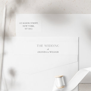 Minimalist Wedding Return Address Wrap Around Label