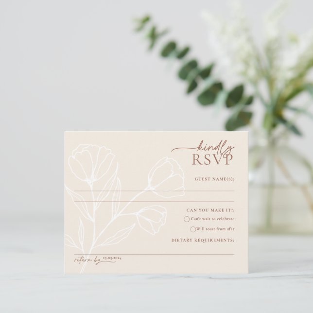 Minimalist Wedding RSVP Card Postcard PEYTON (Standing Front)