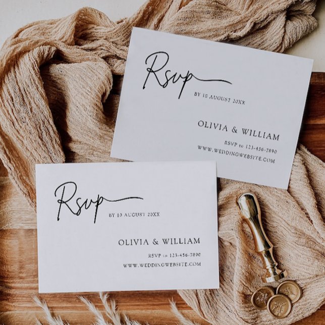 Minimalist Wedding RSVP Card Template (Minimalist Wedding RSVP Card Template)