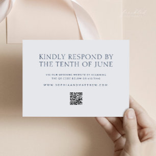 Minimalist Wedding RSVP Card with QR code