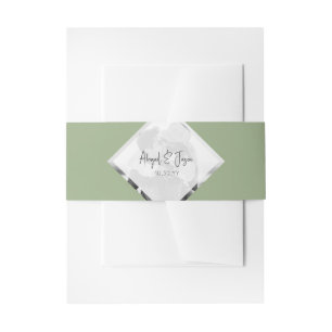 Minimalist Wedding Sage Green Invitation Belly Band