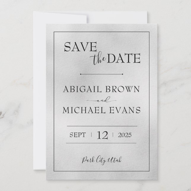Minimalist Wedding Save the Date (Front)