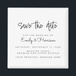 Minimalist Wedding Save the Date Magnet<br><div class="desc">A simple wedding save the date magnet. Personalize this minimalist black and white wedding announcement design to have your personal details and message.</div>